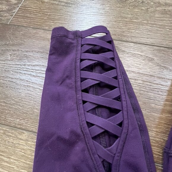 Lululemon Pure Practice Leggings Deep Zinfandel, Size 8, High Waist, Stretch - Picture 3 of 14